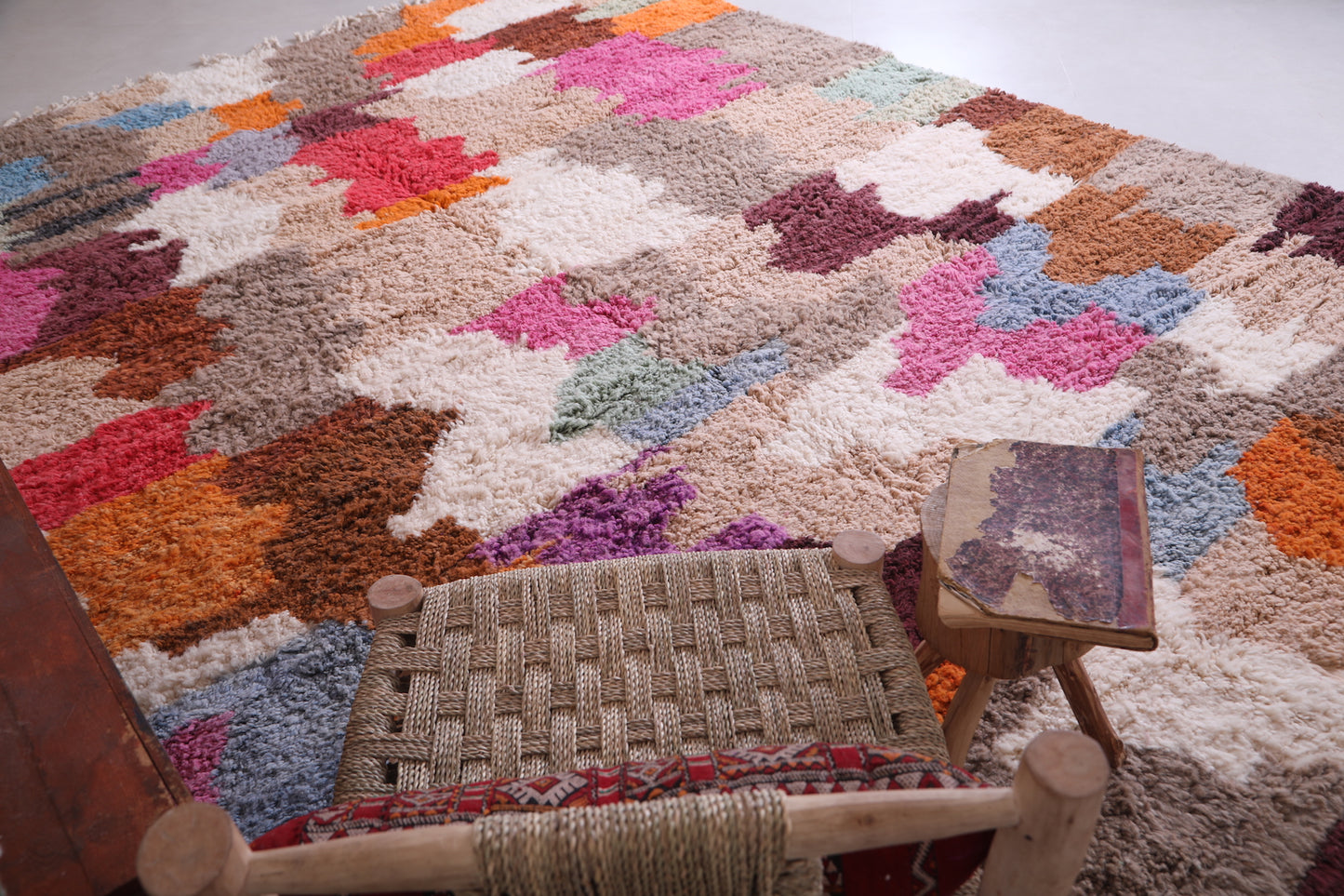 Handmade Moroccan colorful rug - Custom Wool azilal rug