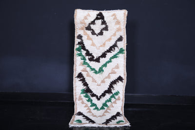 Moroccan Runner Rug 2.1 x 5.5 FT - Handwoven Chevron Design - moroccan rug