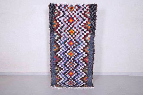 Vintage handmade moroccan runner rug  2.7 FT X 5.4 FT