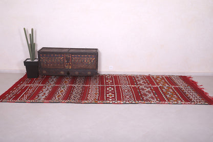 Vintage moroccan handwoven kilim rug 5.4 FT X 11.8 FT