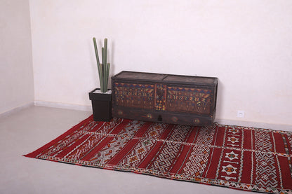 Vintage moroccan handwoven kilim rug 5.4 FT X 11.8 FT