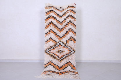 Vintage handmade moroccan berber runner rug 2.4 FT X 6.2 FT
