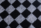 Shaggy black and white checkers rug 6.9 X 9.8 Feet