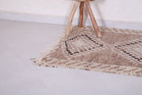 Vintage handmade moroccan runner rug 2.8 FT X 5.3 FT