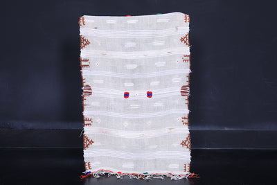 Moroccan Handwoven Berber Kilim - Artisan Craft 1.9x3 FT - Handwoven Kilim