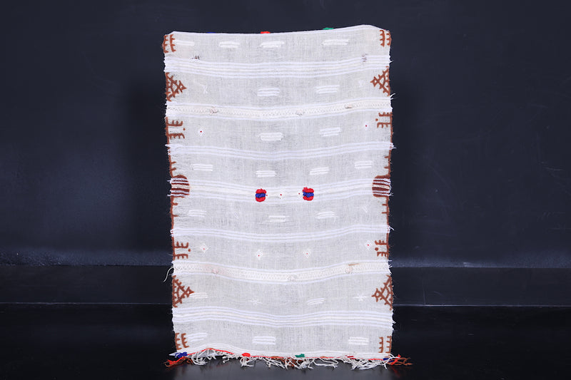 Moroccan Handwoven Berber Kilim - Artisan Craft 1.9x3 FT - Handwoven Kilim