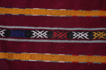 Moroccan colorful handwoven kilim 2.9 FT X 4.8 FT