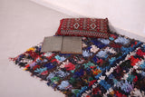 Vintage Moroccan Boucherouite rug 3.4 FT X 5.3 FT