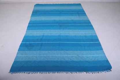 Blue moroccan handwoven kilim  5.7 FT X 9 FT