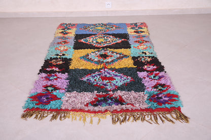 Moroccan Boucherouite area rug 3.6 x 6.5 Feet