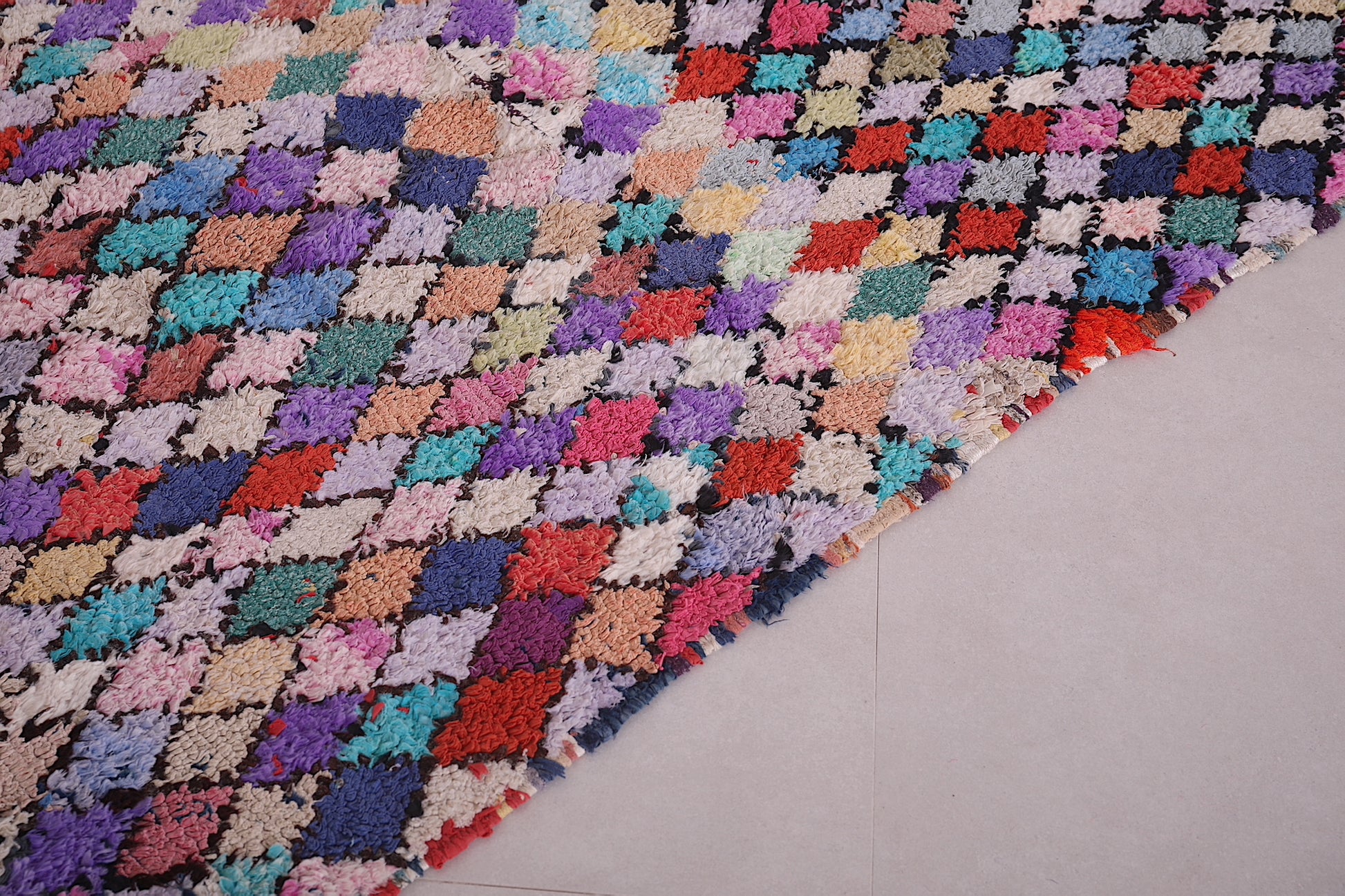Berber Boucherouite Runner rug 2.9 X 6.3 Feet