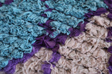 colorful boucherouite rug 3.2 X 6.7 Feet