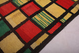 Vintage handmade moroccan runner rug 3.4 FT X 9.3 FT