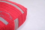 Two Moroccan Floor Poufs red Ottoman