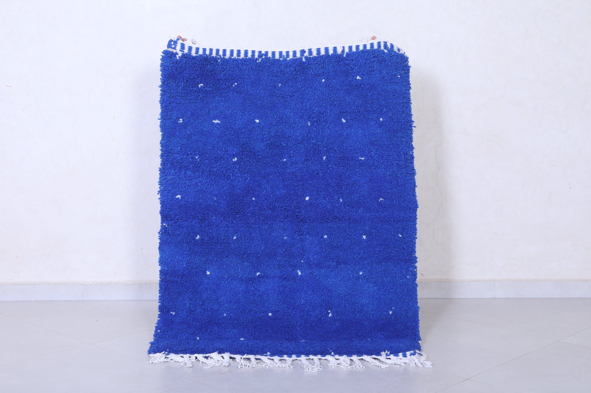 Blue handmade moroccan berber rug 3 FT X 4.1 FT