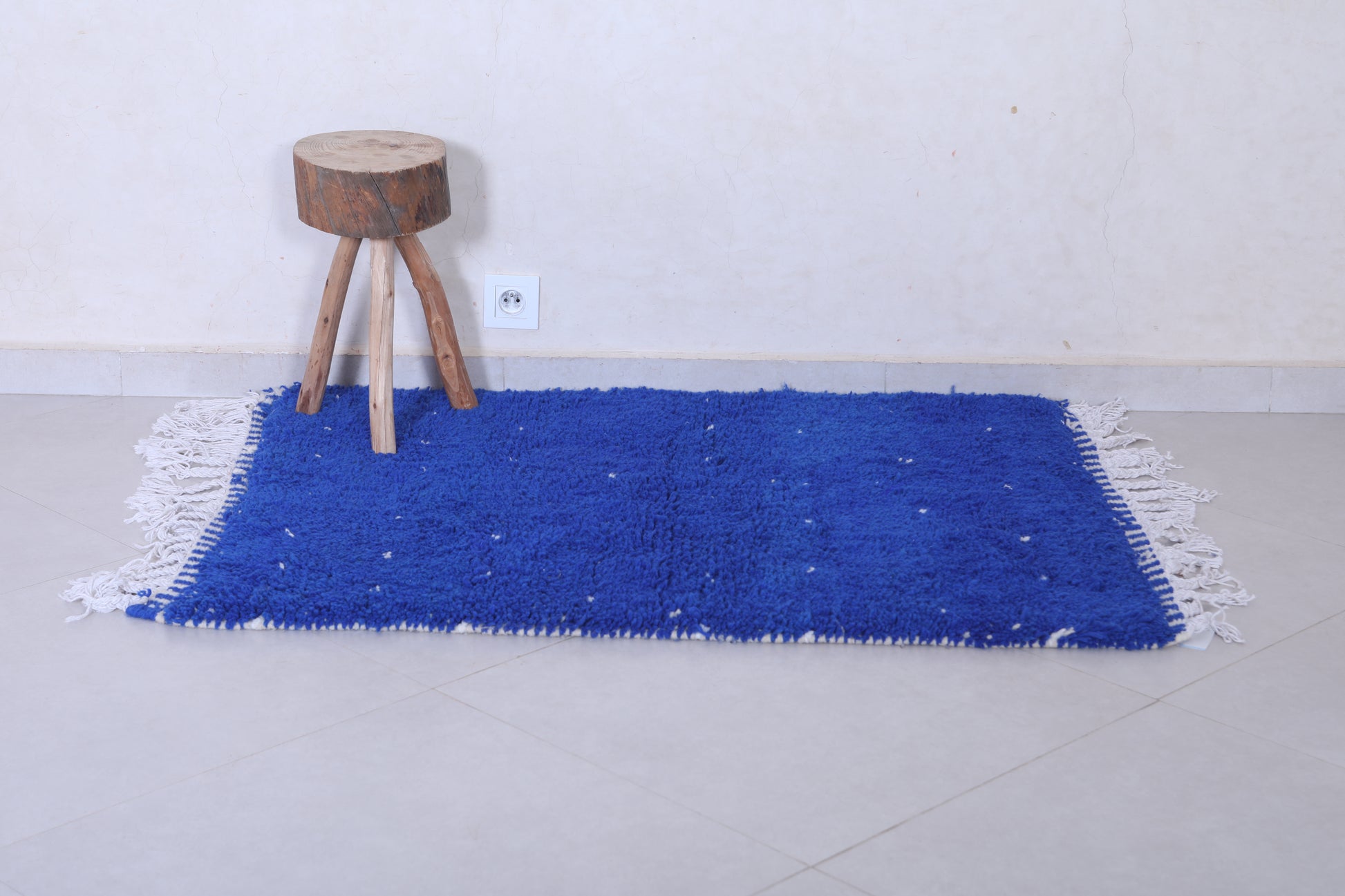 Blue handmade moroccan berber rug 3 FT X 4.1 FT