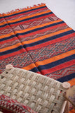 Vintage Moroccan kilim rug 5.2 ft x 8.8 ft