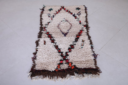 Vintage handmade moroccan berber runner rug  3 FT X 4.9 FT