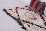 Vintage handmade moroccan berber runner rug  3 FT X 4.9 FT
