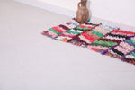 Colorful Boucherouite Runner Rug shag 2.2 X 5.6 Feet