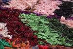 Colorful Boucherouite Runner Rug shag 2.2 X 5.6 Feet