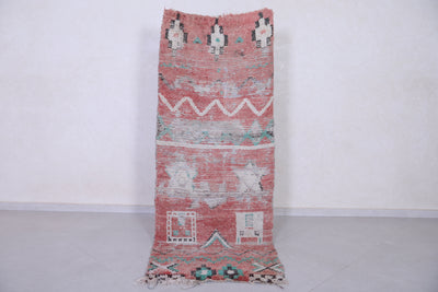 Moroccan Runner Rug – Vintage Pink Boho Design 2.9 x 7.4 ft - Runner moroccan rugs