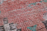 Vintage handmade moroccan berber runner rug 2.9 FT X 7.4 FT