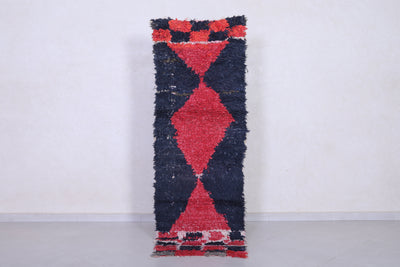 Handmade Moroccan Rug – Red & Navy Geometric 2.2 x 6.5 ft - Runner moroccan rugs