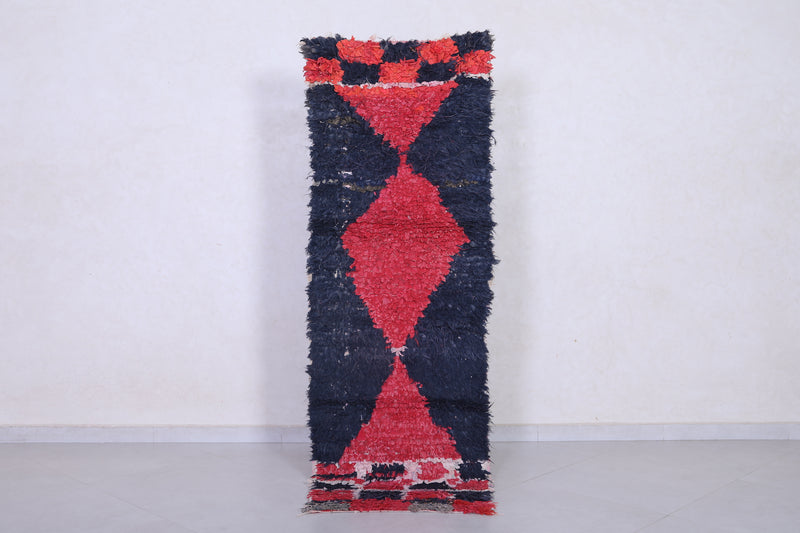 Handmade Moroccan Rug – Red & Navy Geometric 2.2 x 6.5 ft - Runner moroccan rugs