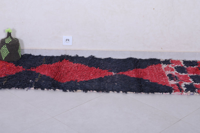 Handmade Moroccan Rug – Red & Navy Geometric 2.2 x 6.5 ft - Runner moroccan rugs