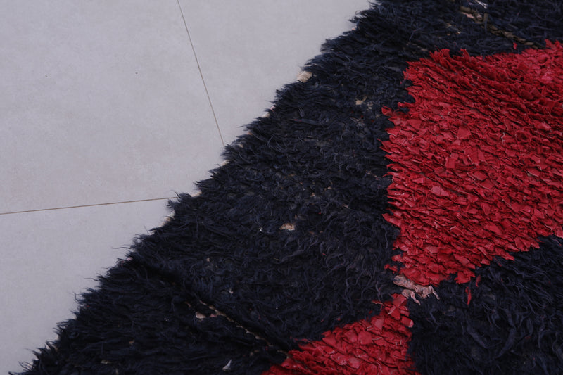 Handmade Moroccan Rug – Red & Navy Geometric 2.2 x 6.5 ft - Runner moroccan rugs