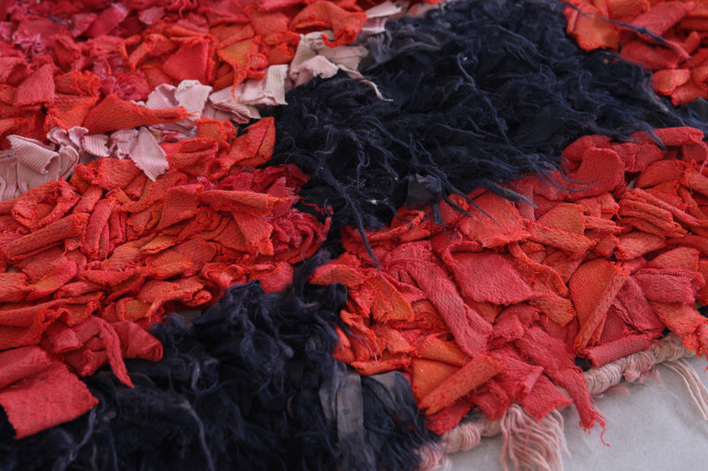 Handmade Moroccan Rug – Red & Navy Geometric 2.2 x 6.5 ft - Runner moroccan rugs