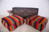 Two Colorful Moroccan Floor Cushions for Seating