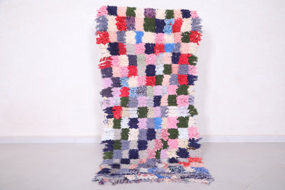 Colorful Checkered Berber Runner Rug 2.5 X 5.5 Feet