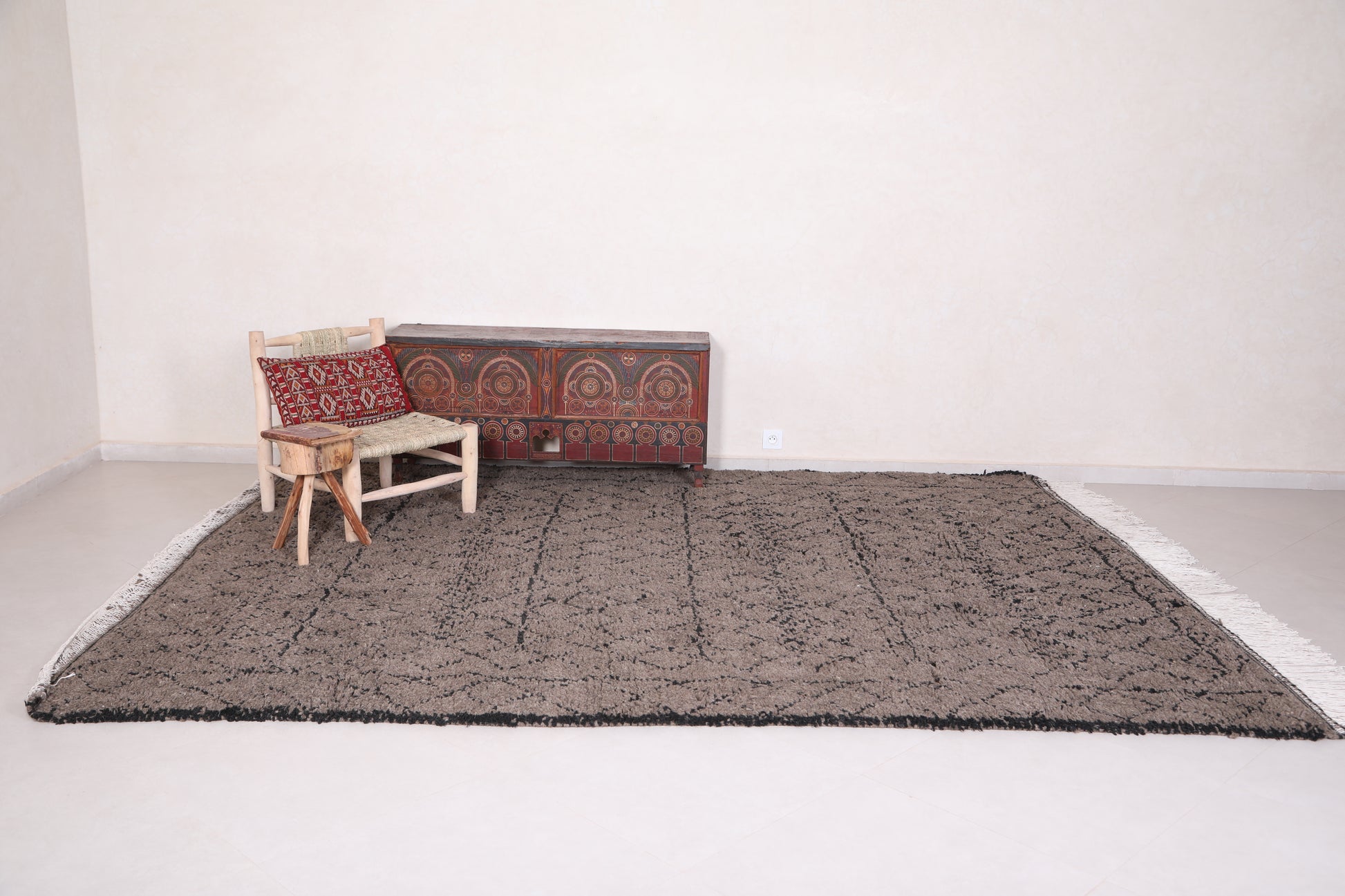 Custom Moroccan rug gray - Wool berber carpet rug