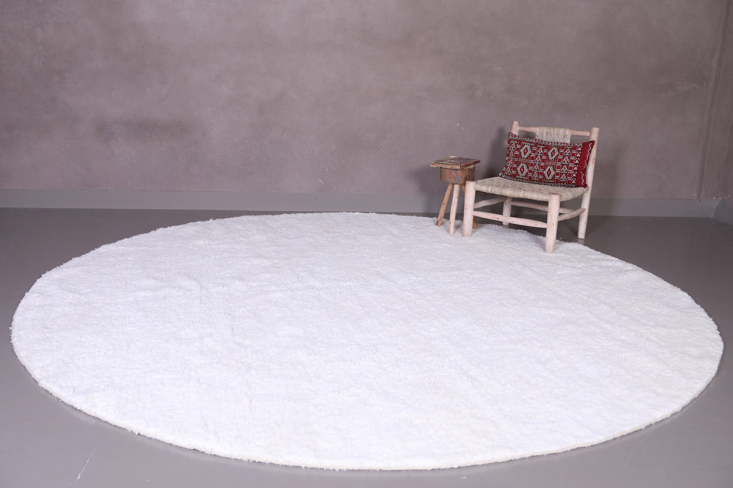 Round Moroccan wool - Custom rounded rug - Berber Moroccan rug