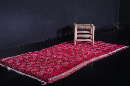 Vintage Pink Moroccan Runner Rug 2.6 X 5.9 Feet