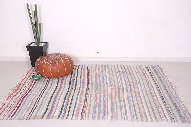 Handwoven Berber Rug - 5.8 FT X 7.1 FT | Moroccan Striped Rug - Handwoven Kilim
