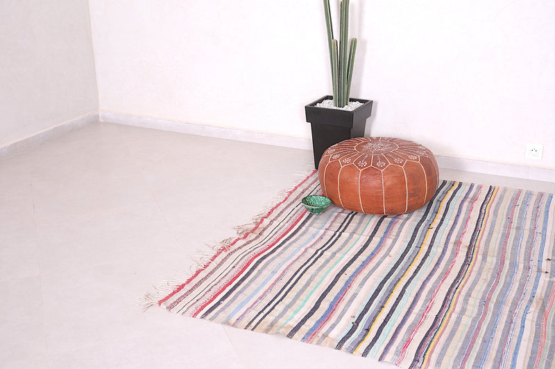 Handwoven Berber Rug - 5.8 FT X 7.1 FT | Moroccan Striped Rug - Handwoven Kilim