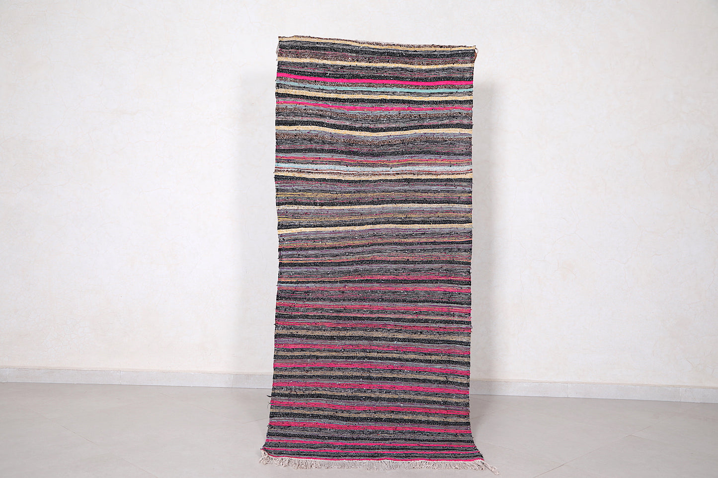 Colorful Moroccan Striped Rug 2.7 X 6.5 Feet