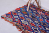 Vintage handmade moroccan runner rug 2.6 FT X 5.3 FT