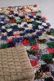 Colorful Moroccan Boucherouite rug 3 X 6.4 Feet