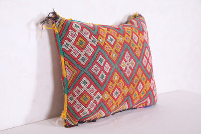 Vintage Moroccan Kilim Pillow 14.1 INCHES X 18.1 INCHES