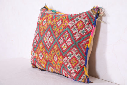 Vintage Moroccan Kilim Pillow 14.1 INCHES X 18.1 INCHES