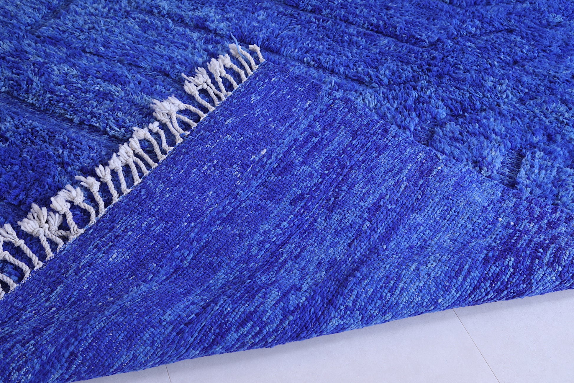 Beni ourain Plush Blue rug - Contemporary moroccan berber rug