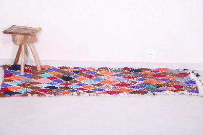 Long Colorful Moroccan Runner Rug 2.4 X 6.2 Feet
