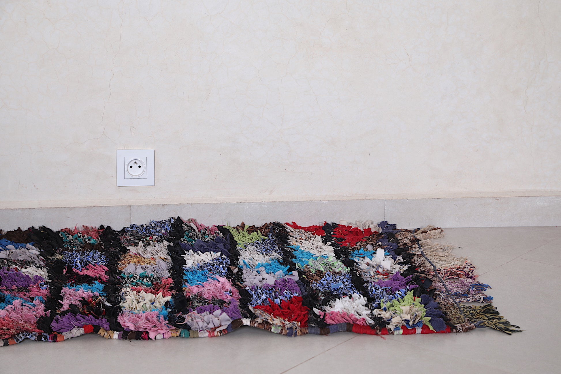 Small Moroccan Boucherouite rug, 2.1 X 3.7 Feet