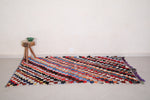 Colorful Moroccan Boucherouite rug 3.6 x 6.7 Feet