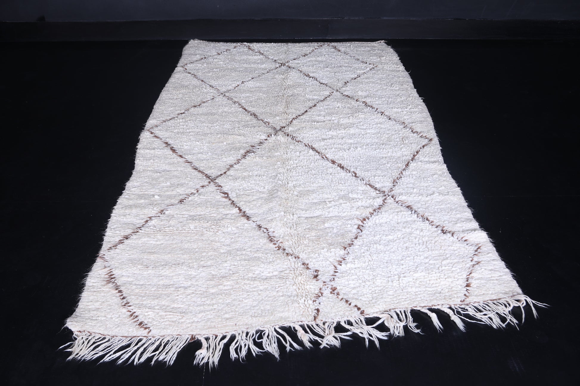 Beni ourain rug wool 4.9 X 8.3 Feet