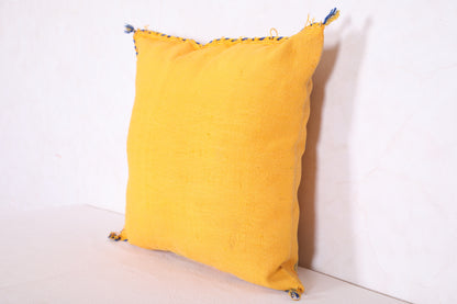 Yellow Moroccan pillow 18.1 INCHES X 18.1 INCHES
